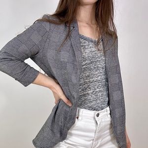 *Eclipse Grey Herring Bone Plaid Blazer Jacket